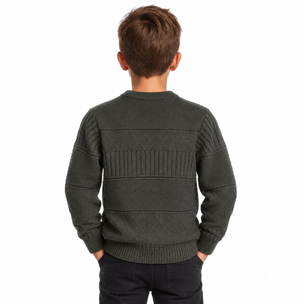 Knitted_Regular_Fit_Boys_Pullover_-_Olive