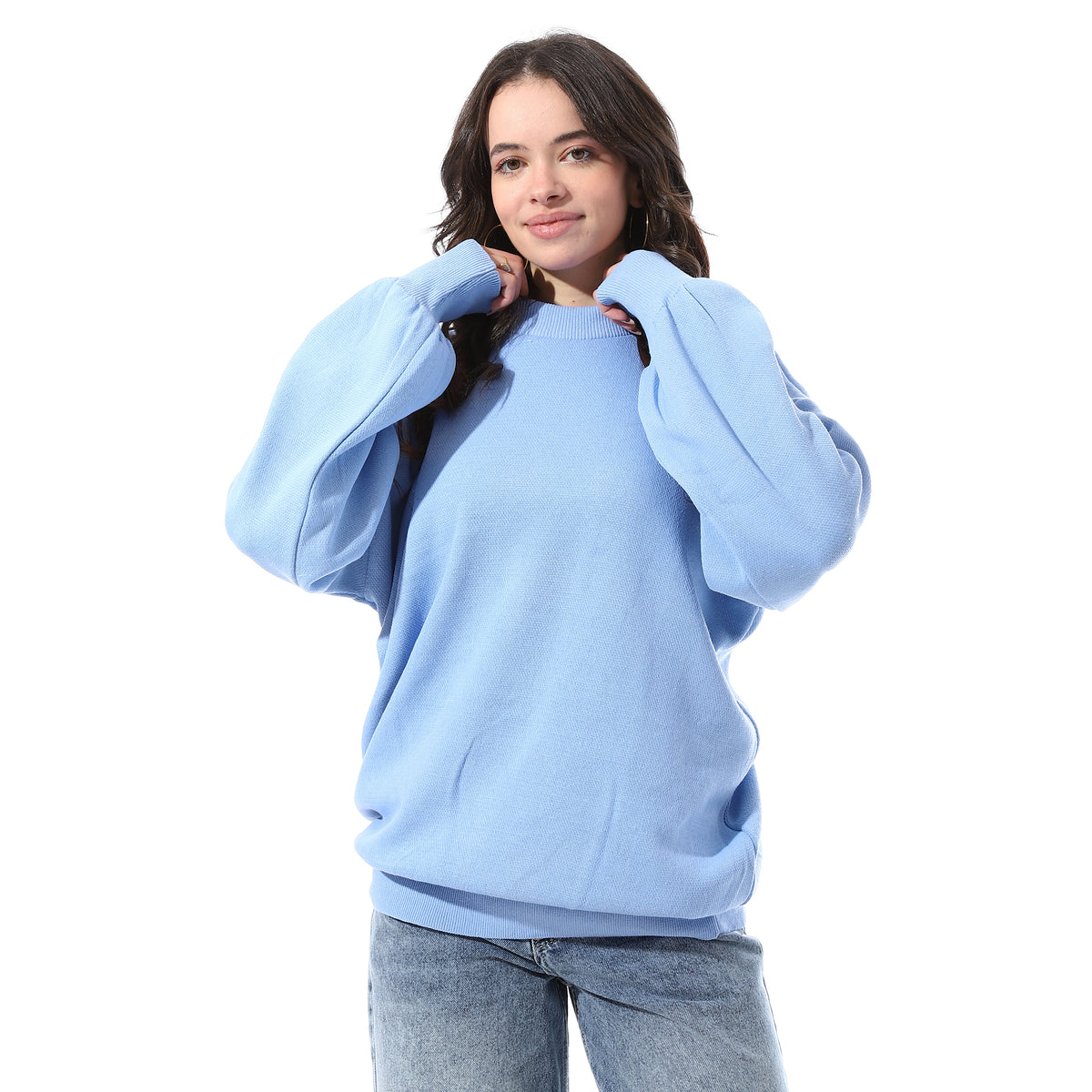 Round_Neck_Basic_Loose_Fit_Pullover_-_Baby_Blue