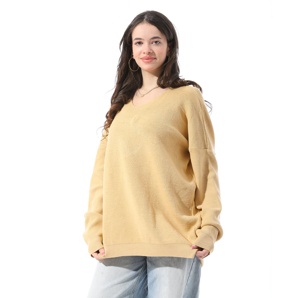 Dropped_Shoulders_Relaxed_Fit_Pullover_-_Yellow