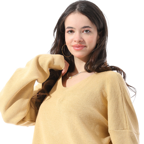 Dropped_Shoulders_Relaxed_Fit_Pullover_-_Yellow