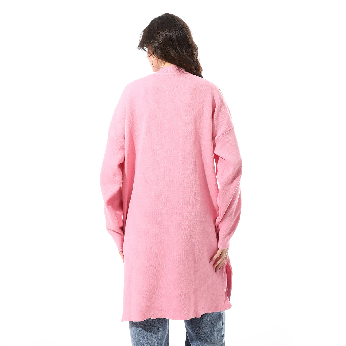 V-Neck_Loose_Fit_Long_Pullover_With_Slits_-_Rose