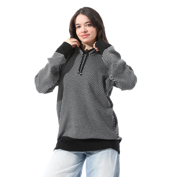 Checkerboard_Pattern_Slip_On_Hoodie_-_Black_&_White