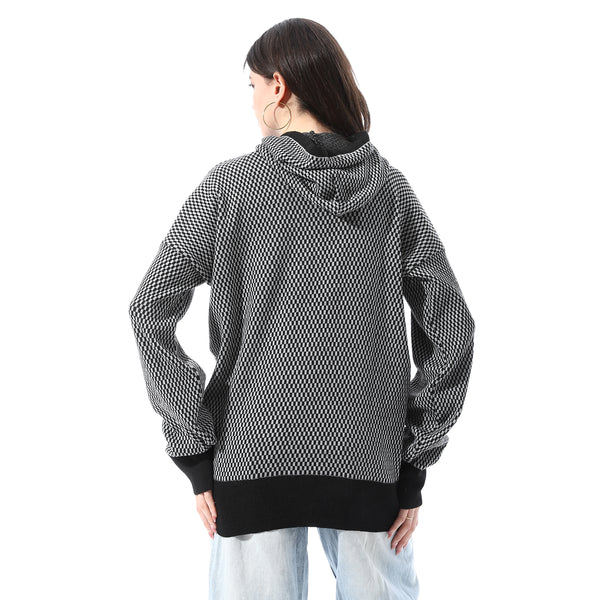 Checkerboard_Pattern_Slip_On_Hoodie_-_Black_&_White