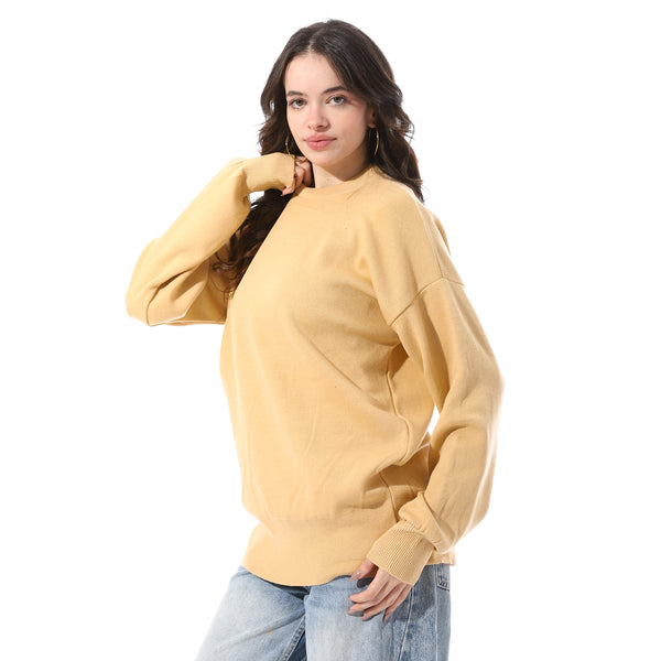 Basic_Round_Neck_Slip_On_Pullover_-_Yellow