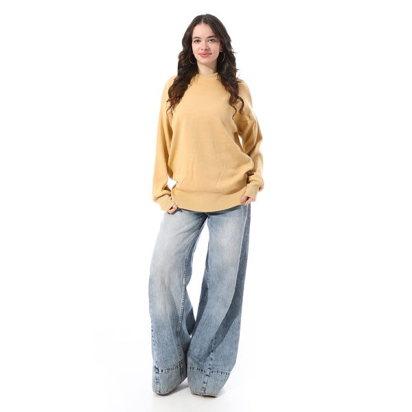 Basic_Round_Neck_Slip_On_Pullover_-_Yellow
