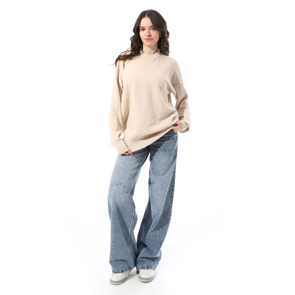 Basic_Round_Neck_Slip_On_Pullover_-_Beige