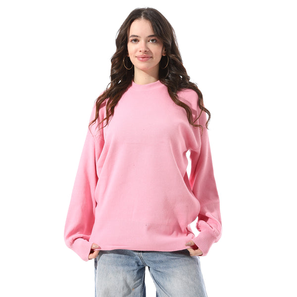 Basic_Round_Neck_Slip_On_Pullover_-_Rose