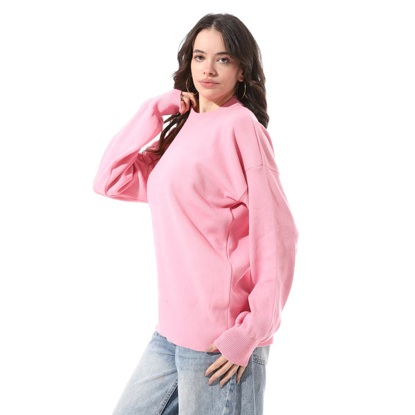 Basic_Round_Neck_Slip_On_Pullover_-_Rose