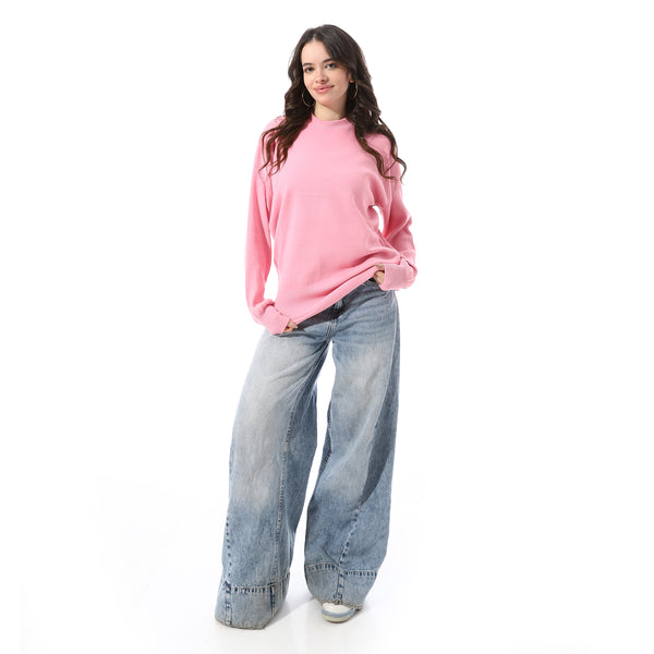 Basic_Round_Neck_Slip_On_Pullover_-_Rose