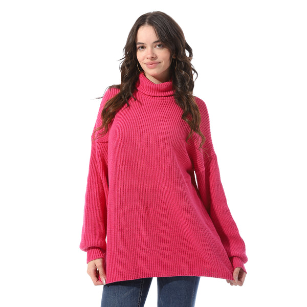 Turtle_Neck_Loose_Fit_Winter_Pullover_-_Fuchsia