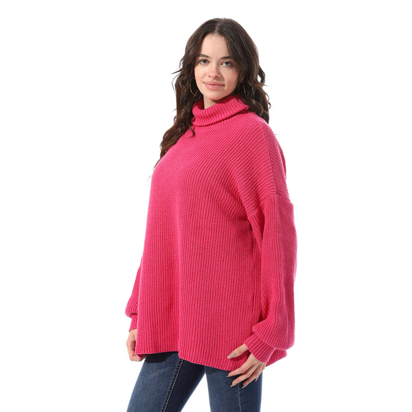 Turtle_Neck_Loose_Fit_Winter_Pullover_-_Fuchsia