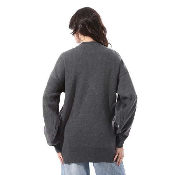 Ribbed_Hem_Slip_On_Pullover_-_Grey