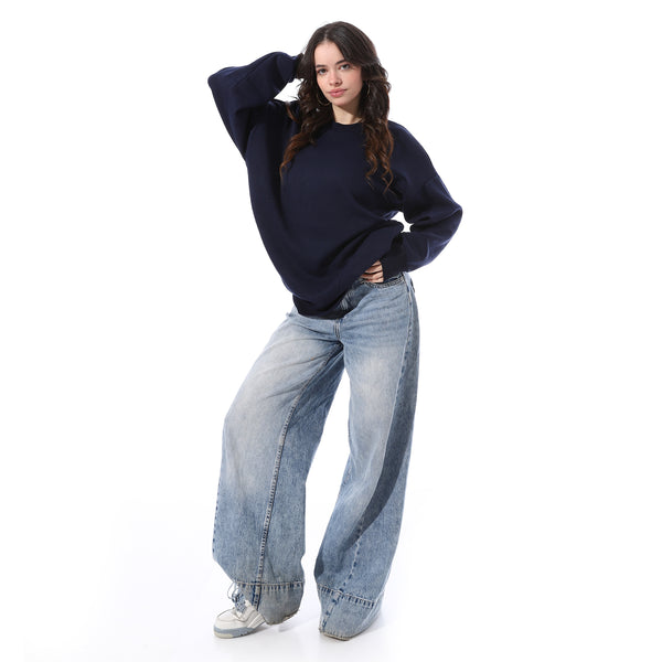 Ribbed_Hem_Slip_On_Pullover_-_Navy_Blue