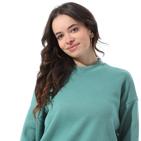 Ribbed_Hem_Slip_On_Pullover_-_Aqua_Green