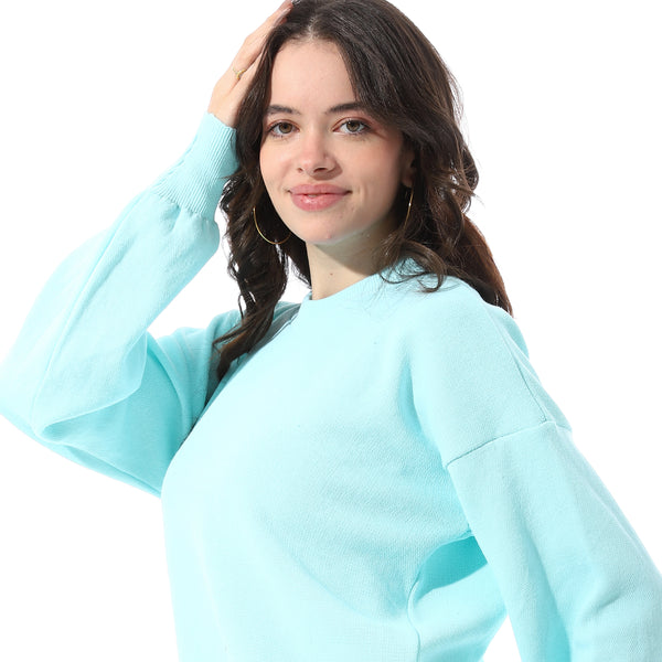 Ribbed_Hem_Slip_On_Pullover_-_Aqua_Blue