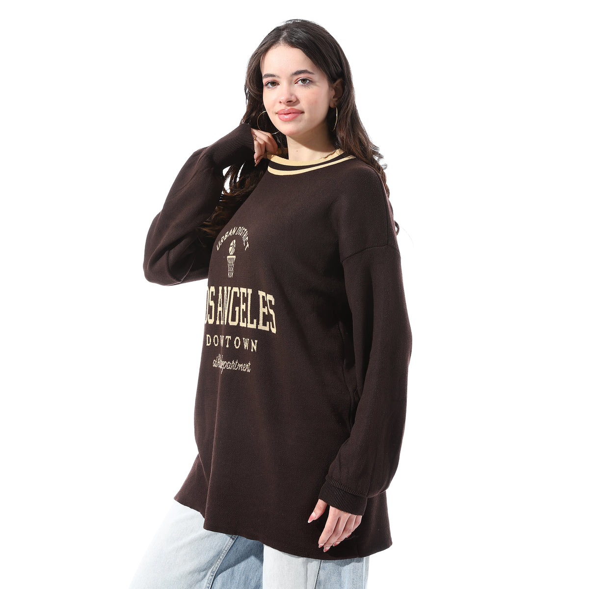 Relaxed_Fit_Knit_Round_Neck_Pullover_-_Brown