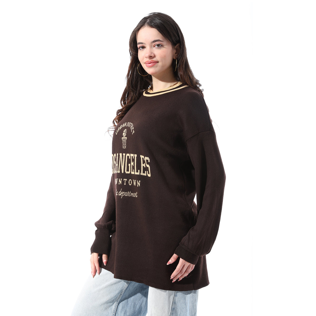 Relaxed_Fit_Knit_Round_Neck_Pullover_-_Brown