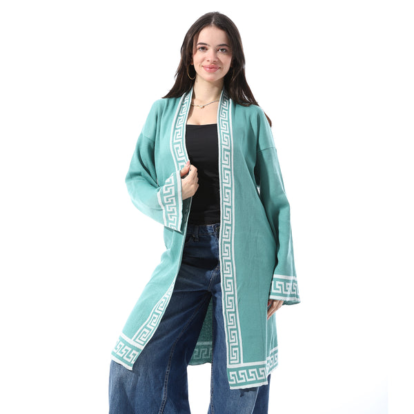 Patterned_Trim_Open_Neckline_Cardigan_-_Teal_Blue