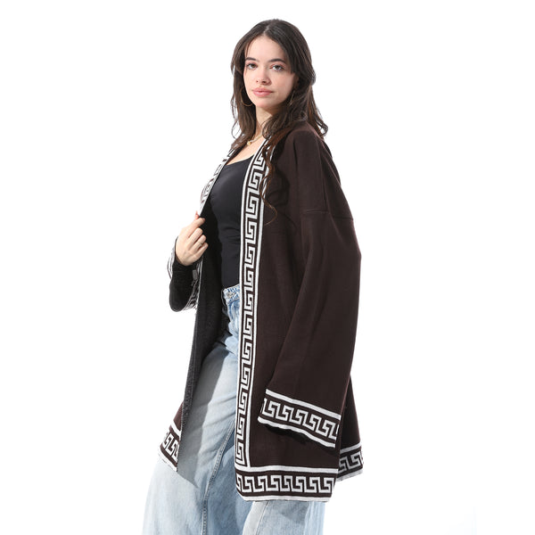 Patterned_Trim_Open_Neckline_Cardigan_-_Dark_Brown