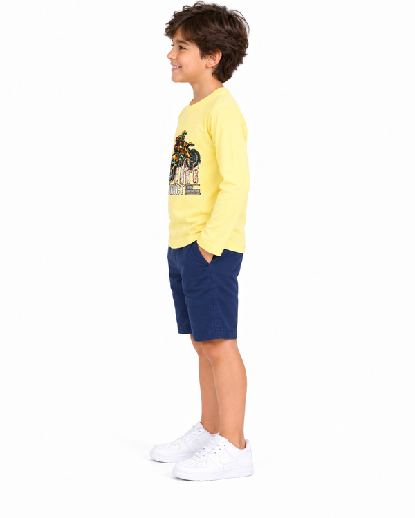 Regular Fit Cotton Boys T-Shirt - Mustard