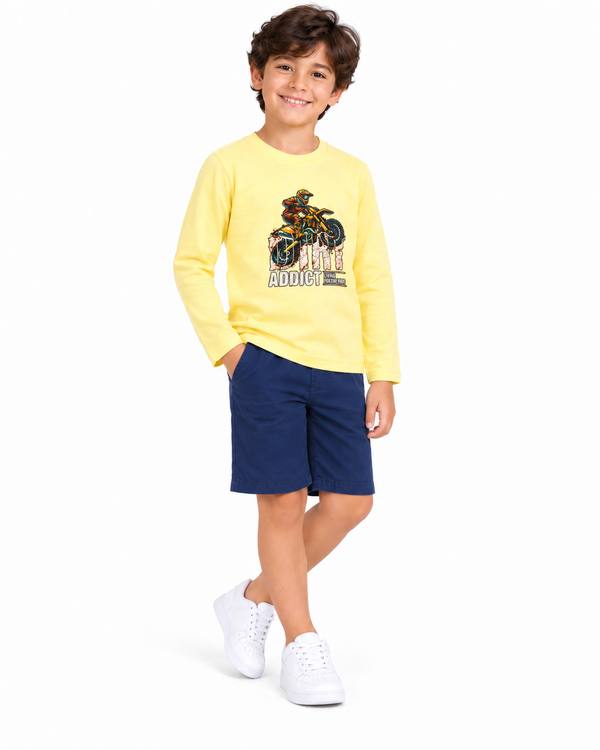 Regular Fit Cotton Boys T-Shirt - Mustard