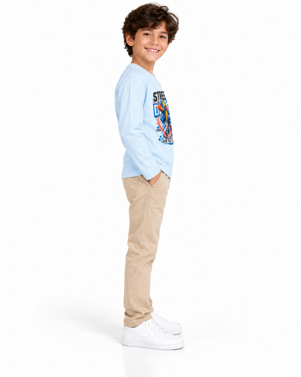 Boys Standard Fit Comfy T-Shirt - Baby Blue