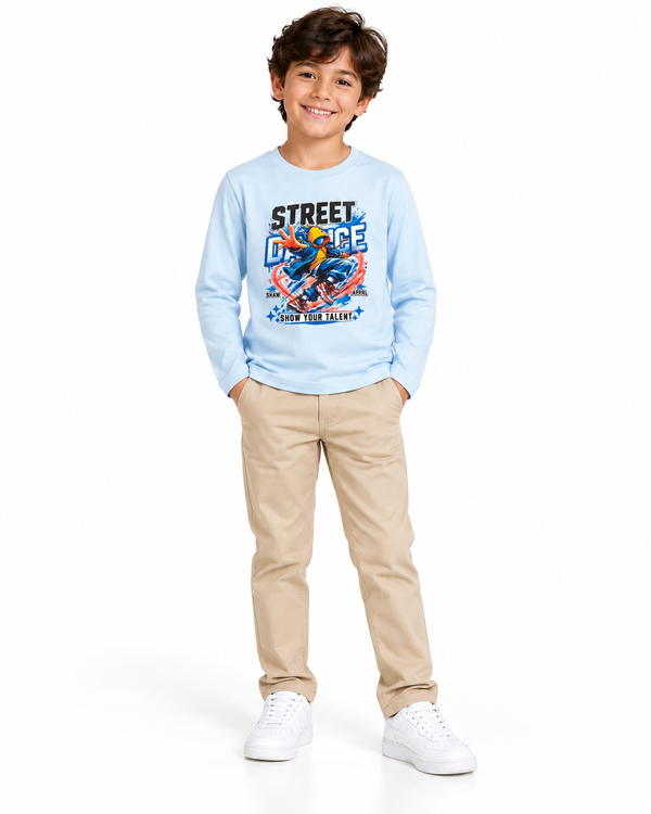 Boys Standard Fit Comfy T-Shirt - Baby Blue