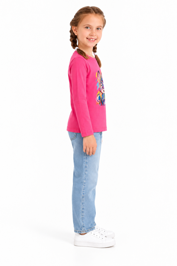 Slip_On_Regular_Fit_Girls_T-Shirt_-_Fuchsia