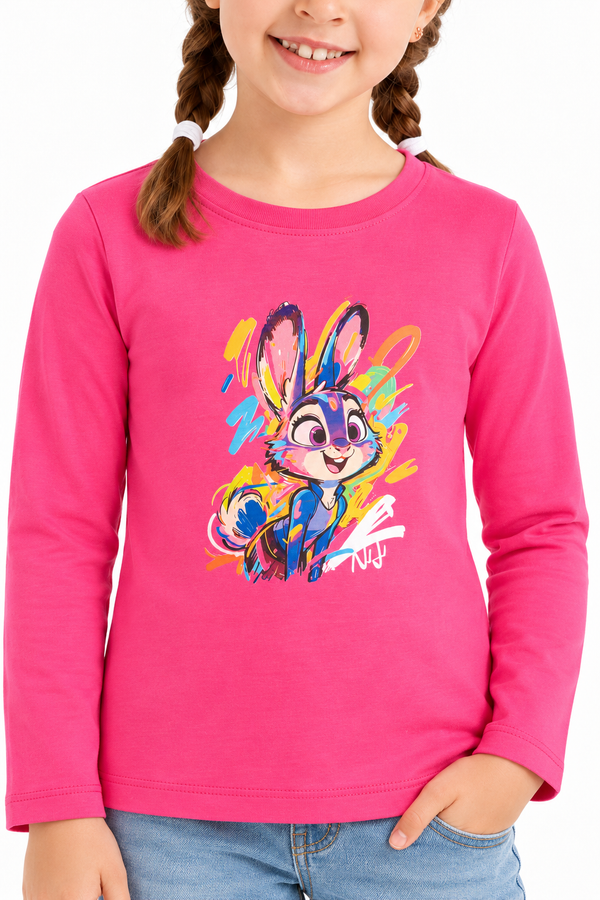Slip_On_Regular_Fit_Girls_T-Shirt_-_Fuchsia