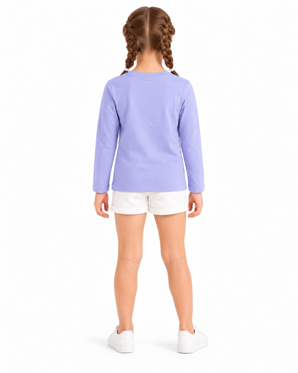 Standard Fit Printed Girls T-Shirt - Lavender