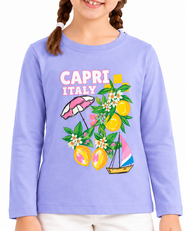 Standard Fit Printed Girls T-Shirt - Lavender