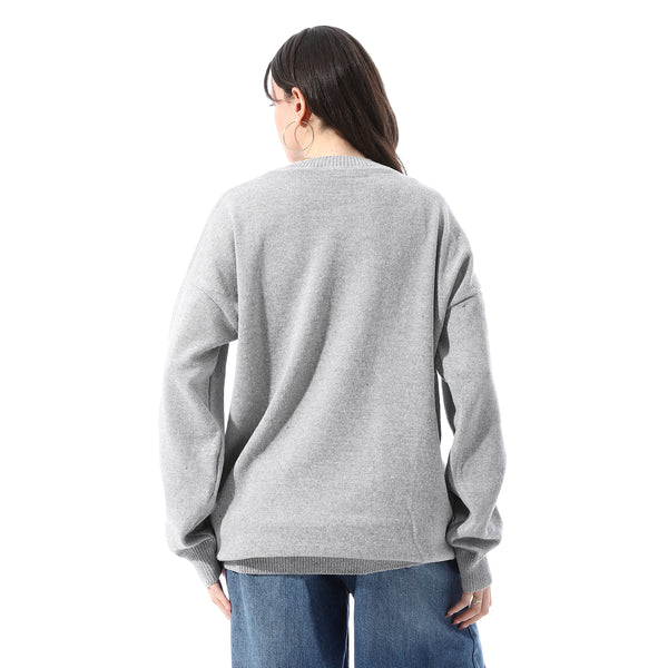 Chest_Patterned_Comfy_Knitted_Pullover_-_Light_Grey