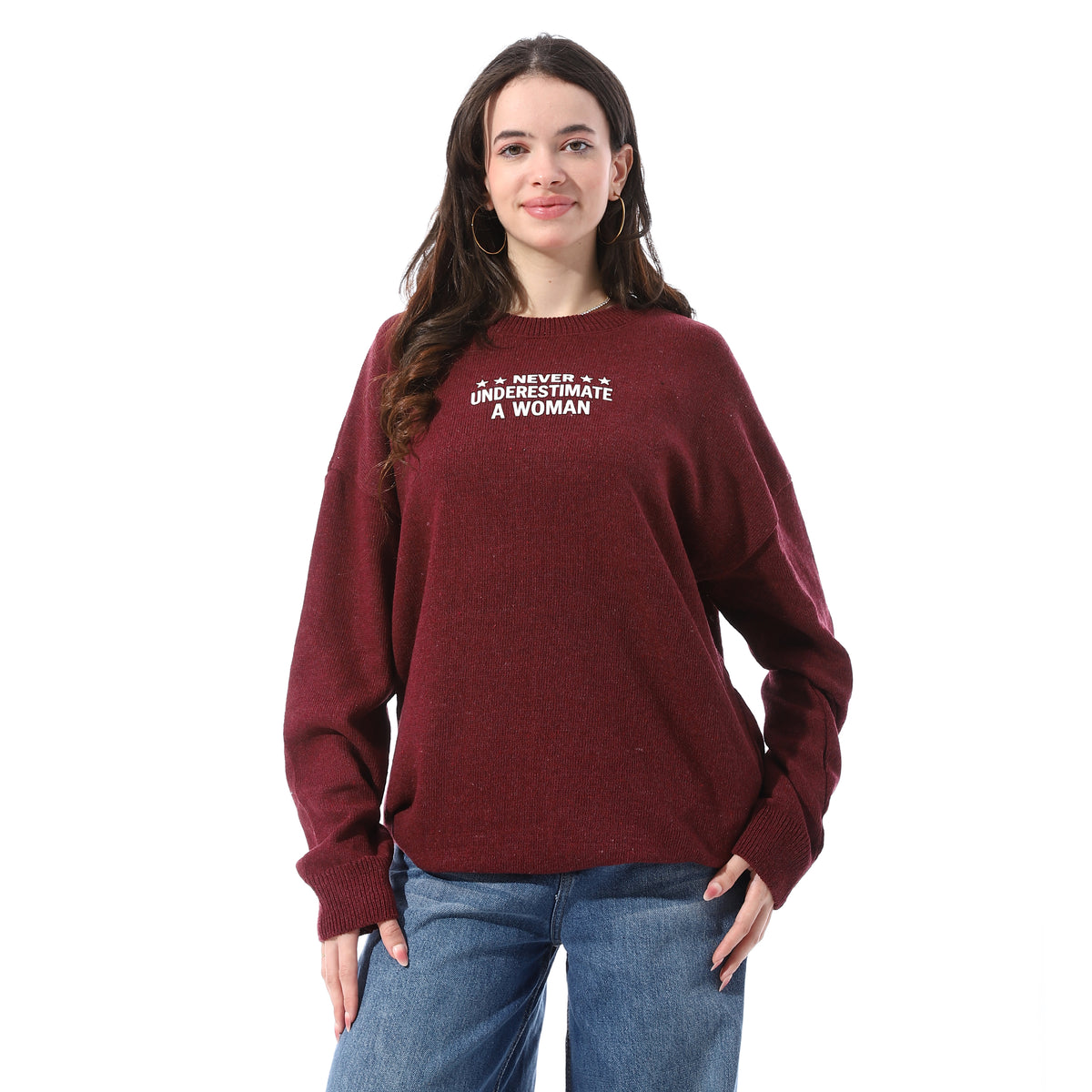 Slip_On_Pullover_With_Chest_Pattern_-_Burgundy