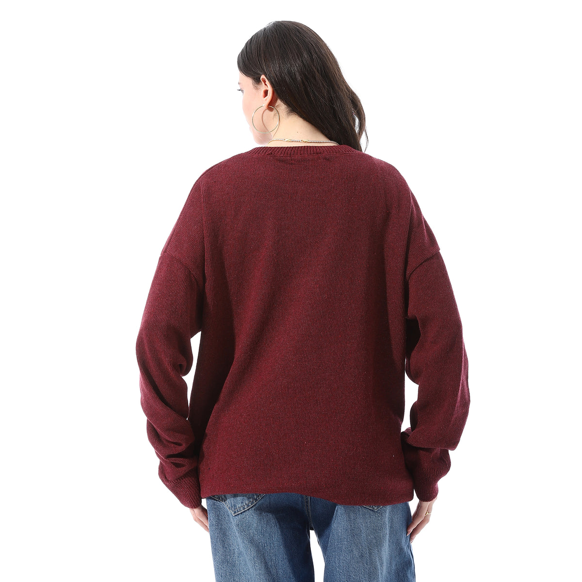Slip_On_Pullover_With_Chest_Pattern_-_Burgundy