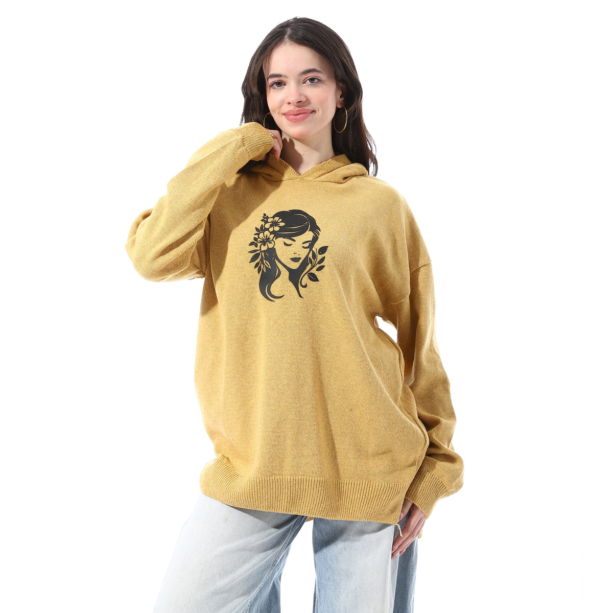 Hooded_Patterned_Slip_On_Pullover_-_Mustard