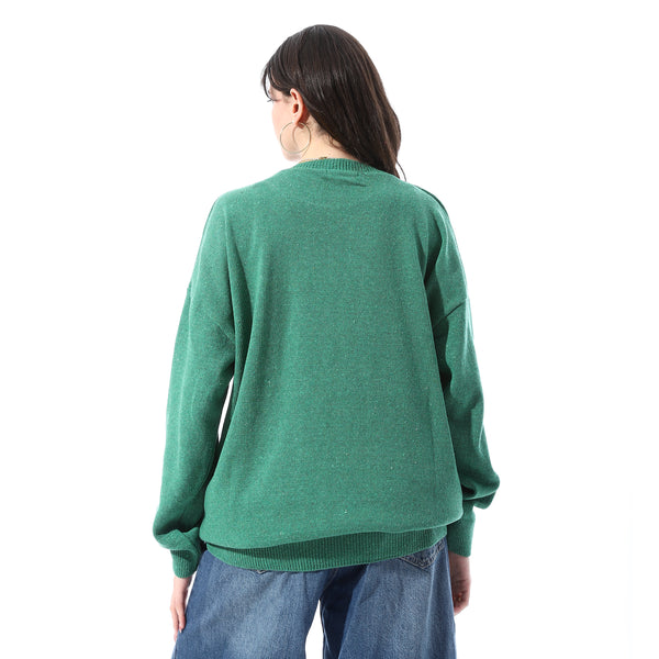 Slip_On_Pullover_With_Chest_"Smiley"_Pattern_-_Green