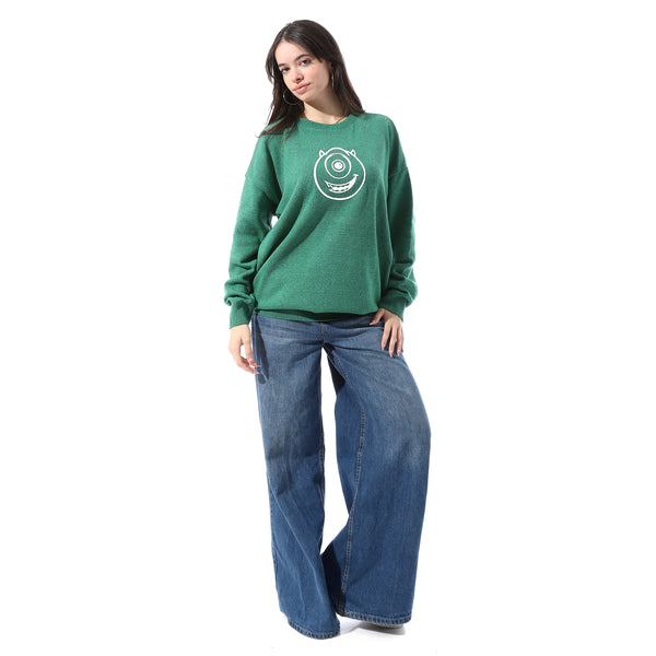 Slip_On_Pullover_With_Chest_"Smiley"_Pattern_-_Green