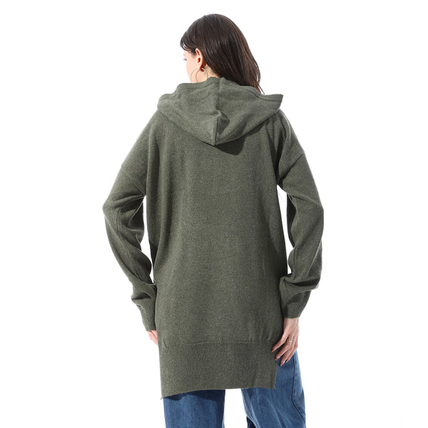 High_Low_Slip_On_Hooded_Pullover_-_Olive