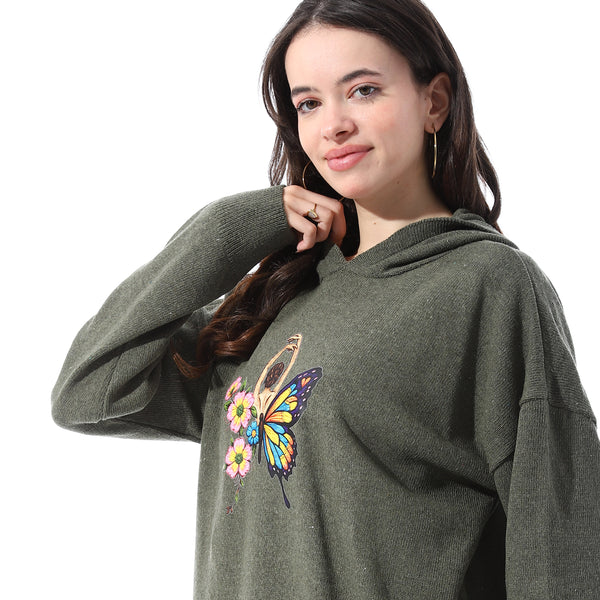 High_Low_Slip_On_Hooded_Pullover_-_Olive