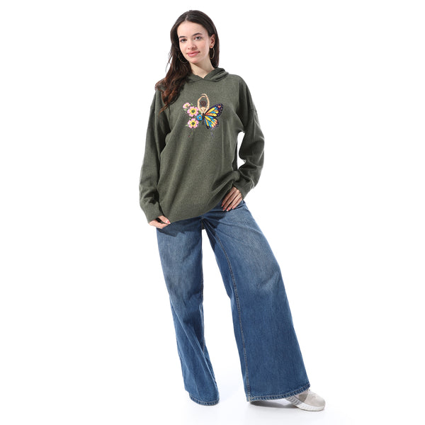 High_Low_Slip_On_Hooded_Pullover_-_Olive