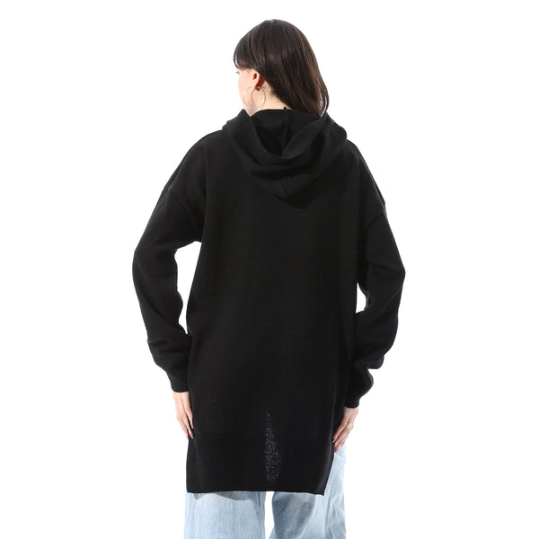 High_Low_Slip_On_Patterned_Pullover_-_Black