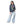 High Low Slip On Patterned Pullover - Heather Navy Blue