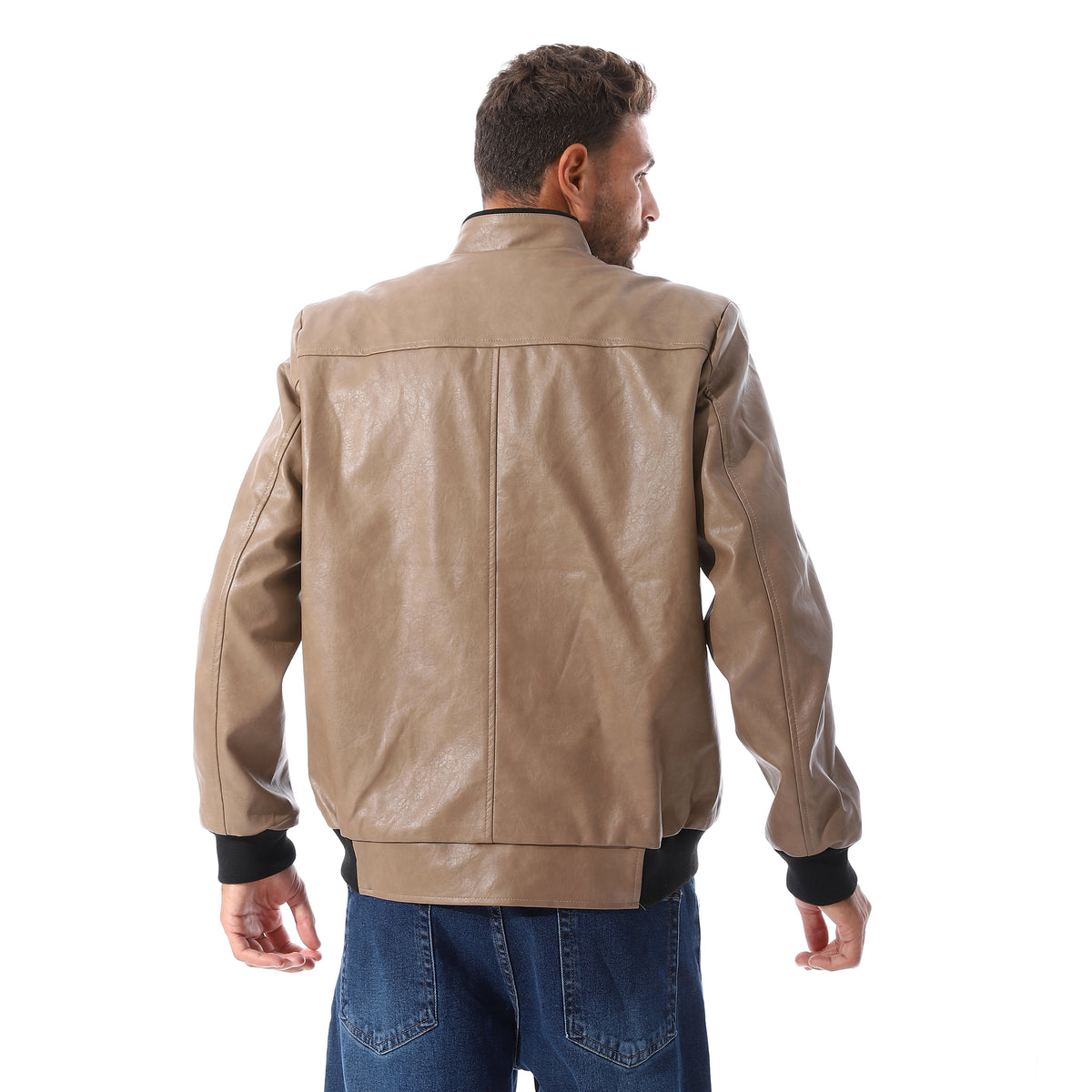 Leather_Zipper_Jacket_With_Black_Cuffs_-_Camel