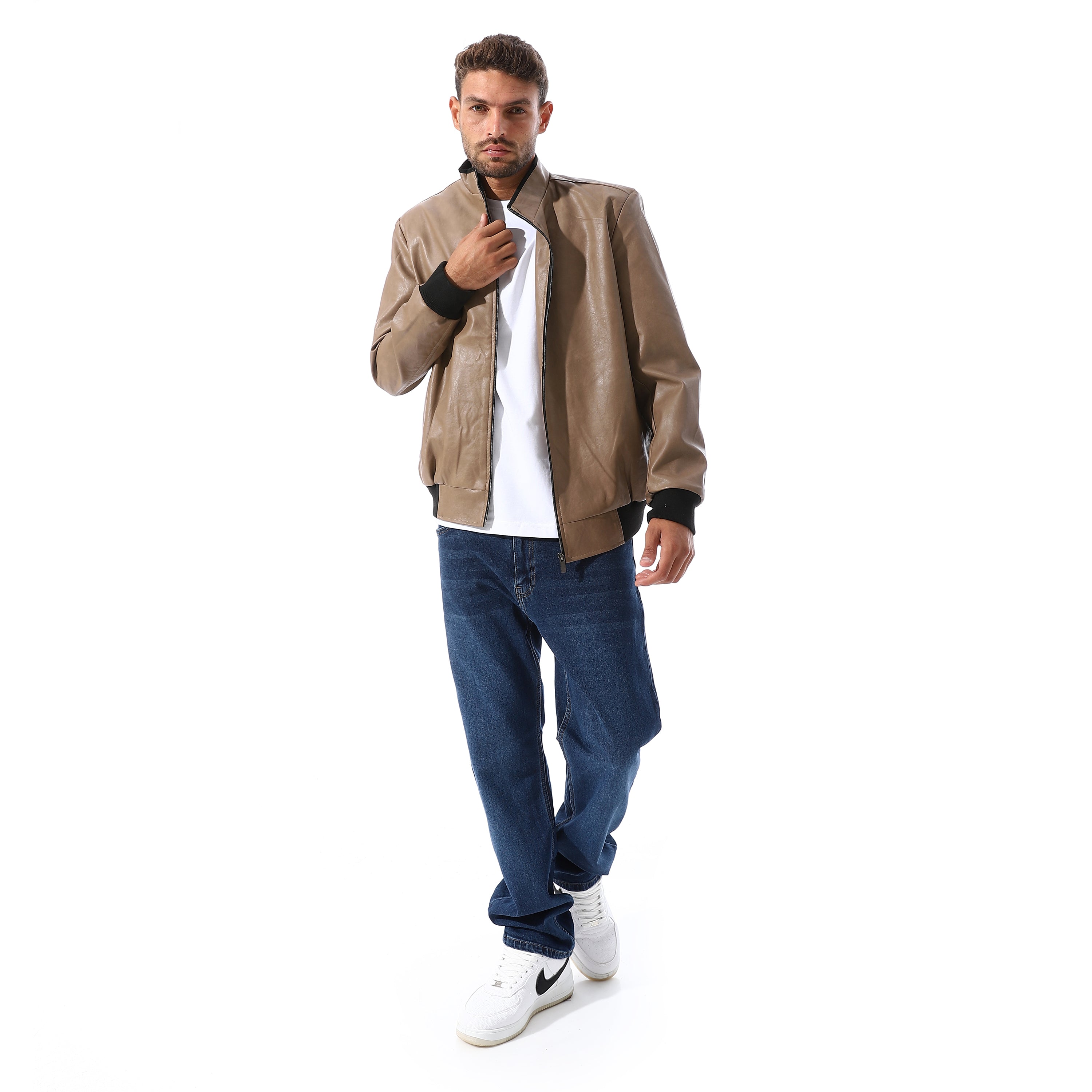 Leather_Zipper_Jacket_With_Black_Cuffs_-_Camel