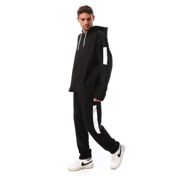 Basic_Men's_Sweatshirt_&_Pants_Comfy_Set_-_Black