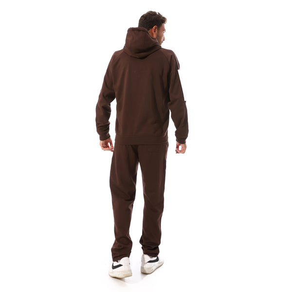 Basic_Men's_Sweatshirt_&_Pants_Comfy_Set_-_Brown