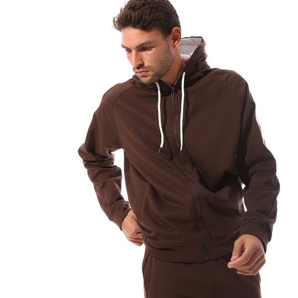 Basic_Men's_Sweatshirt_&_Pants_Comfy_Set_-_Brown