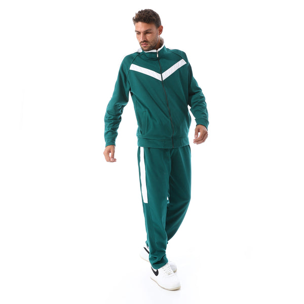 White_Chevron_Front_Accent_Tracksuit_Set_-_Turquoise