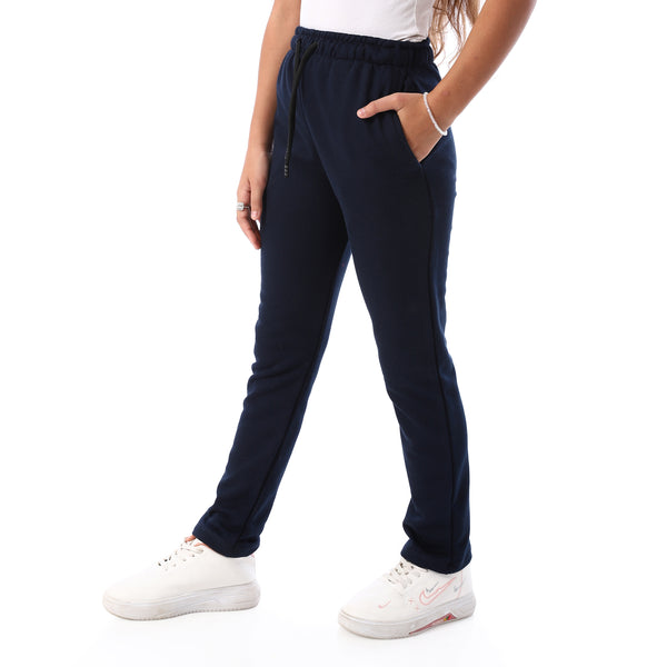 Slash_Pockets_Cotton_Girls'_Pants_-_Navy_Blue_