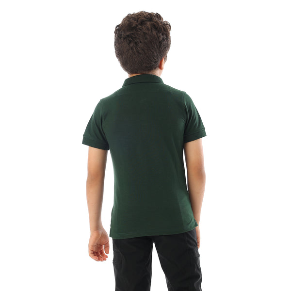 Short Sleeves Pique Boys Polo Shirt - Dark Olive